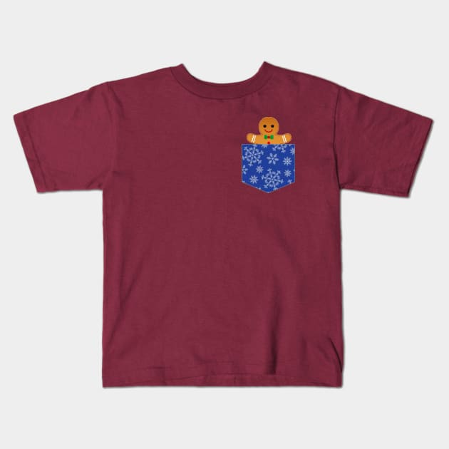 Christmas Gingerbread Man Kids T-Shirt by AwesomePossumClothing